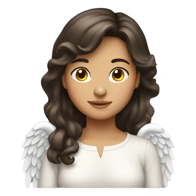 Brunette girl angel sticker