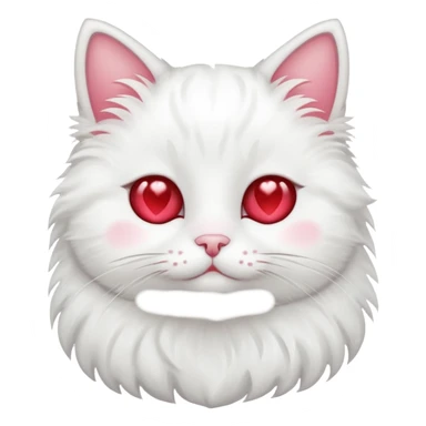 Cute white cat with hearts for eyes sticker