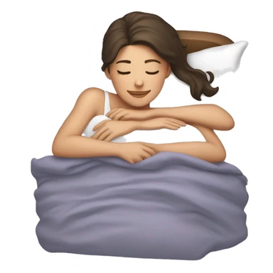 Brunette girl sleeping with lovely smile sticker
