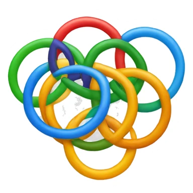 5 rings different colors interconnected as olímpicas games logo sticker