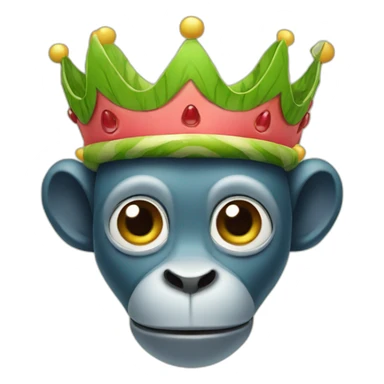 head of monkey watermelon with a crown sticker