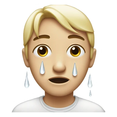 Crying with white tear drops sticker