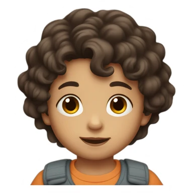 Toddler boy with wavy dark hair and brown eyes sticker