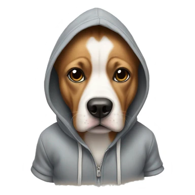 Dog wearning a hoodie sticker