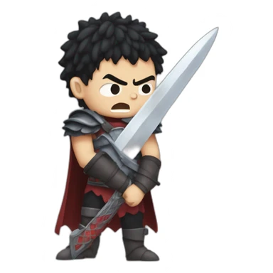 angry berserk guts carrying a huge sword on his shoulder sticker
