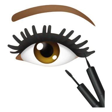 someone putting mascara oN sticker