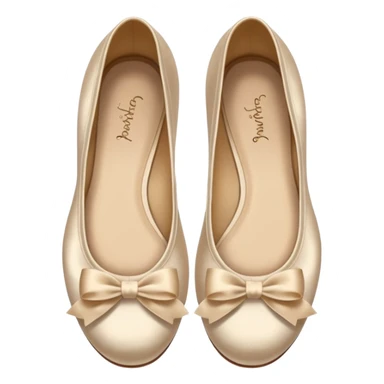 Beige realistic vintage silk bow ballerina shoes sticker