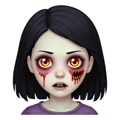 zombie girl with black hair sticker
