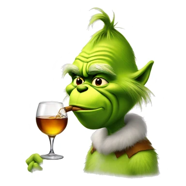 Grinch drinking whisky  sticker