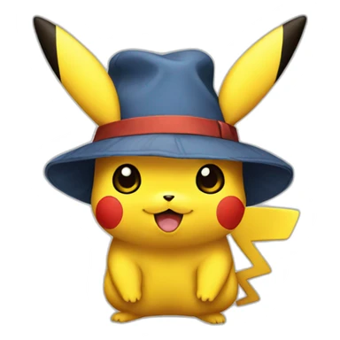 pikachu with a hat sticker