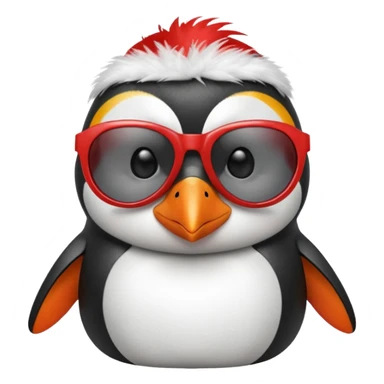 Penguin • High-Realism 3D Rendering
• Sunglasses with Red Frames
• Small Tuft/Lock of Hair on the Head sticker