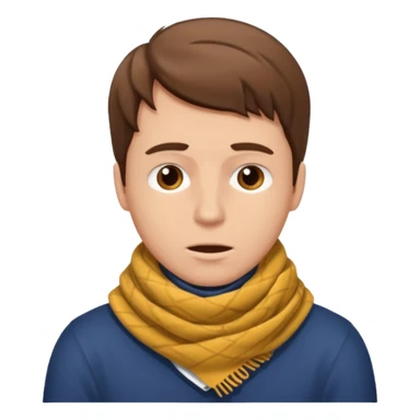 Sore throat for white brown hair guy
No fever - scarf sticker