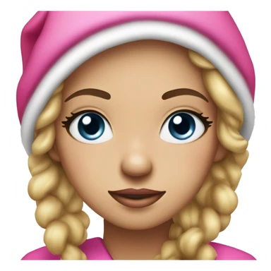 Pretty Santa Claus with pink hat and robe and pink makeup and long eyelashes  sticker