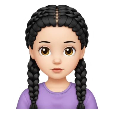 white girl with baby hair full braids black sticker