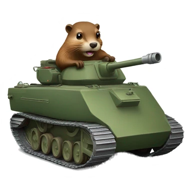 A beaver driving a tank  sticker