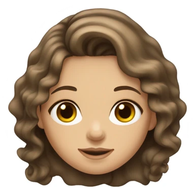 Russian brunette long wavy hair girl hazel eyes realistic sticker