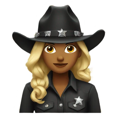 Cowgirl black hat  sticker