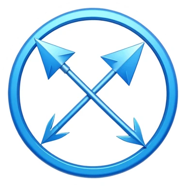 mac os icon conversion, 2 arrows cicrcle, vivid blue, skeuomorphic sticker