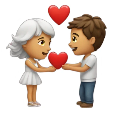 Lovers with heart  sticker