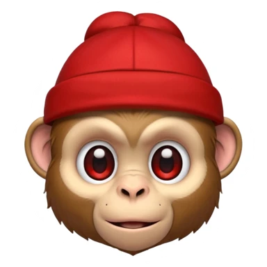 Cara de un chango con una gorra roja de lado y un piercing en la nariz sticker
