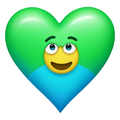 green heart with blue diagonal str sticker