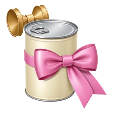 cream can with pink ribbon sticker