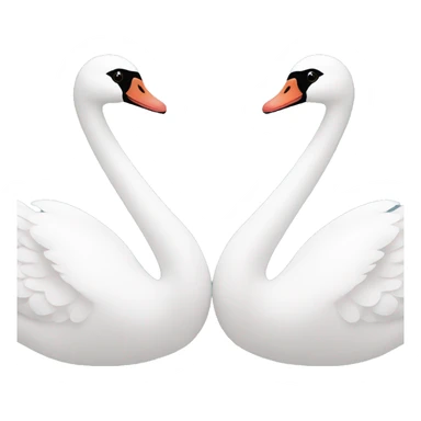 2 cygnes qui font un cœur avec leur bec sticker