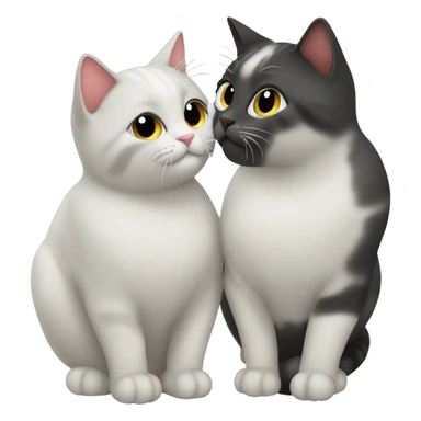 two cats kissing and in love sticker
