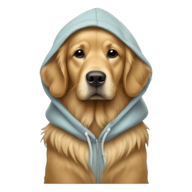 A golden retriever with a walrus hoodie  sticker