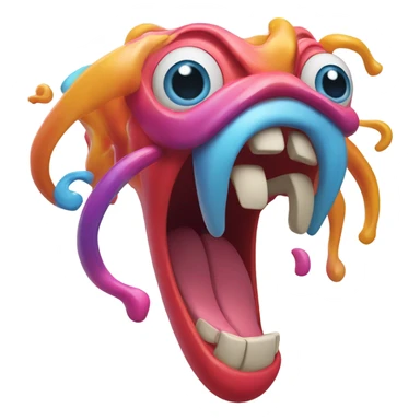 crazy shaking tounge sticker