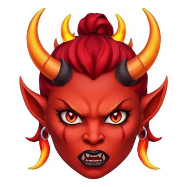 angry devil woman sticker