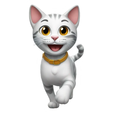 happy cat on a shopping spree sticker