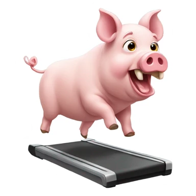 Pig exercising  sticker