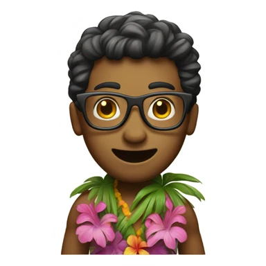 Nerd in Hawaii top doing hula dance sticker