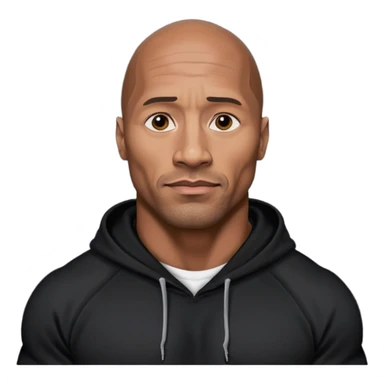 dwayne johnson with black hoodie sticker