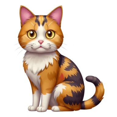 full body anxious looking colourful light calico tabby cat with hazel eyes sticker