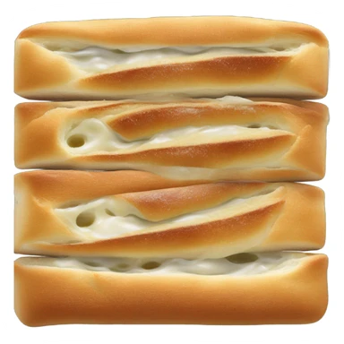 Point of view lateral Elongated brioche with a quadrangular shape without a lid on which there is butter and on top finishing an elongated anchovy that covers all the butter and all the brioche sticker
