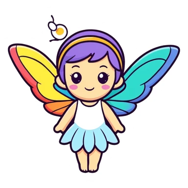 A Fairy with Rainbow Wings sticker