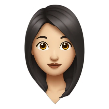 Asian woman, dark hair, brown eyes, big lips sticker
