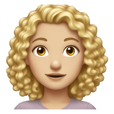 white girl with blonde curly hair and hazel eyes sticker