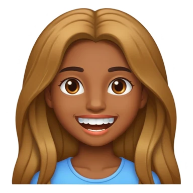 Una niña pero que sea un conguito con pelo largo y dientes blancos sticker