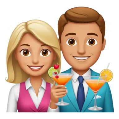 2 married couple having cocktails sticker