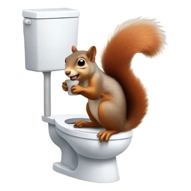 Squirrel using a toilet  sticker