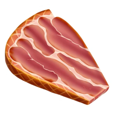 Cinematic Realistic Jam√≥n Serrano Dish Emoji, depicted as delicate, air-cured ham sliced thinly rendered with detailed textures and natural, inviting lighting. sticker