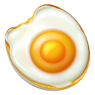 fried egg only 1 yolk with 45 degree angle on red background color #C4151C nothing under the egg sticker