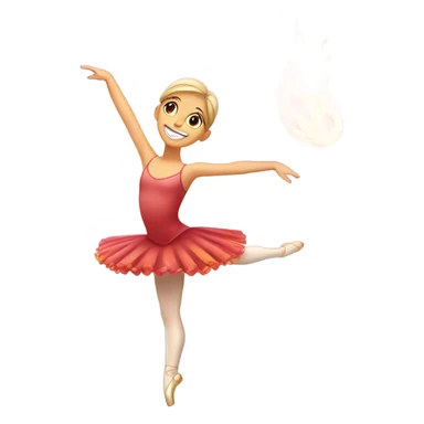 ballerina doing a pirouette over fire sticker