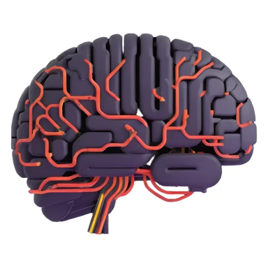 AI brain with glowing circuits sticker