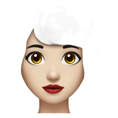 Beautiful young woman,Black hair,long hair,White skin,oval face,big eyes,Blackeyes,Redlips,Chinese sticker