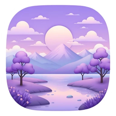 Pastel purple scenery sticker