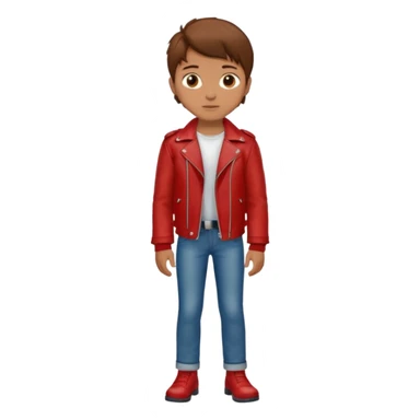 Boy in leather jocket, full body, different color leather jocket, close up sticker